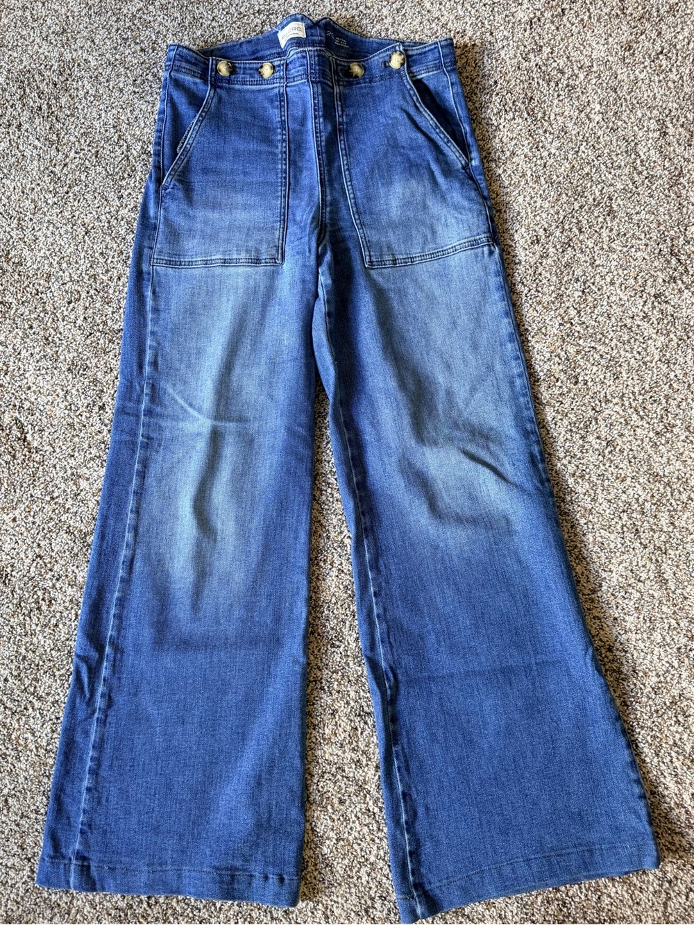Pilcro women’s wide leg Denim Jeans in Medium Blue